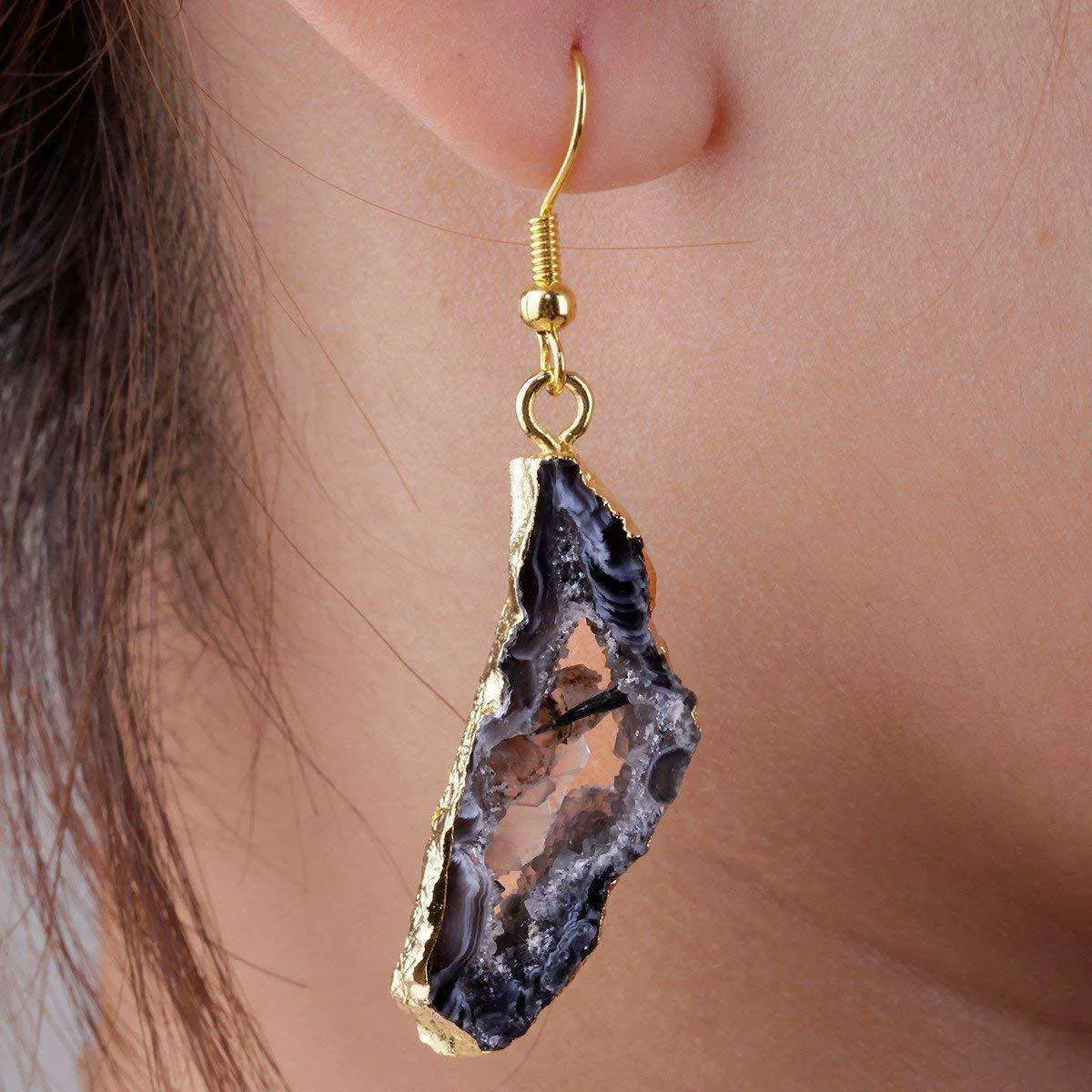 Geode Druzy Dangle Earrings