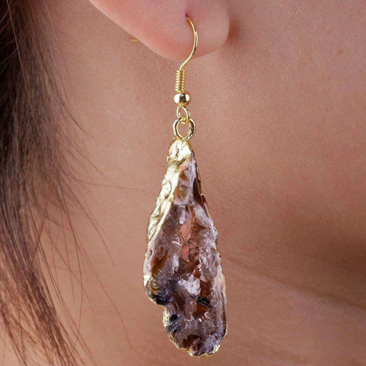 Geode Druzy Dangle Earrings