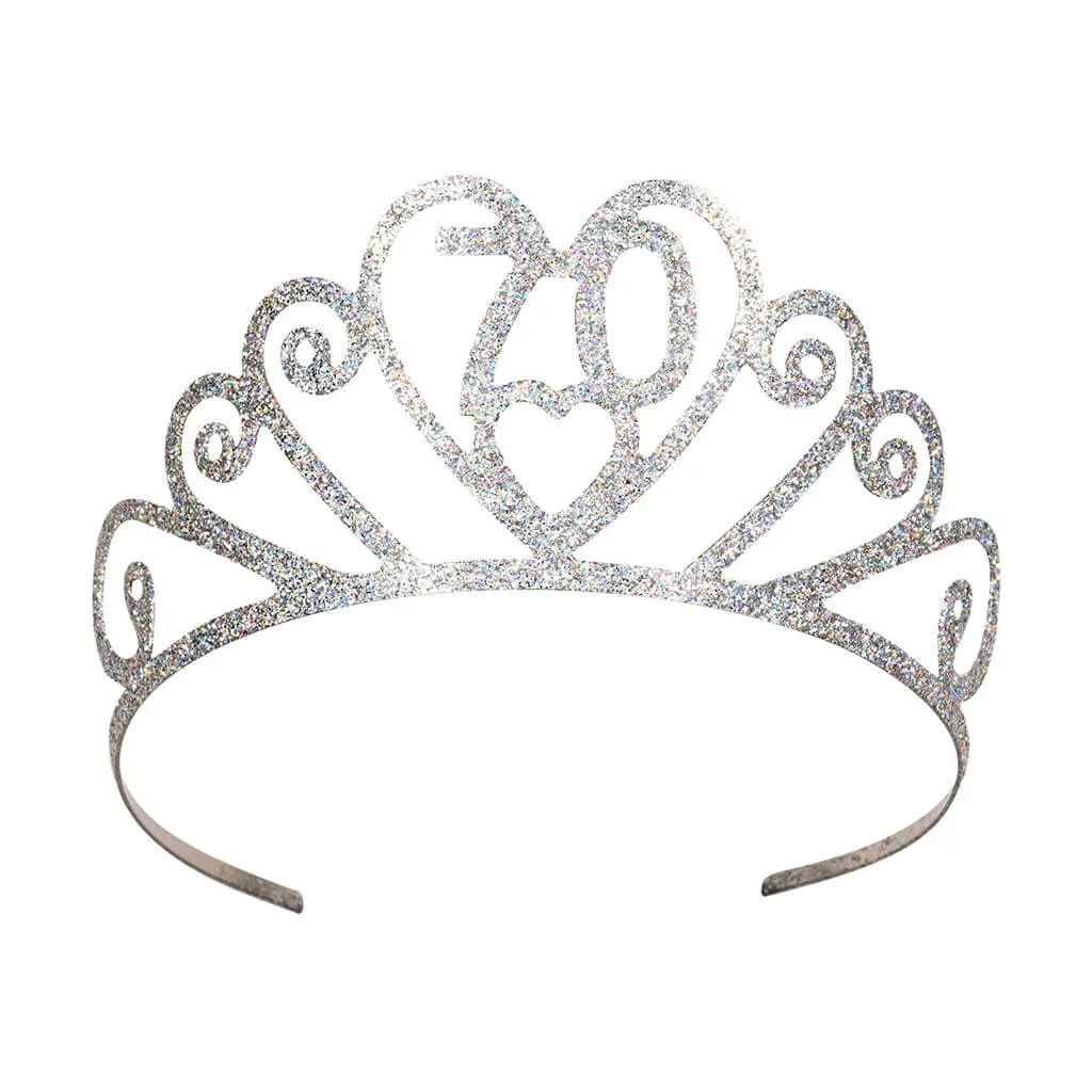 Glittered Metal "70" Tiara