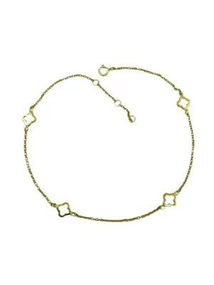 Gold Plated Clover Chain Anklet