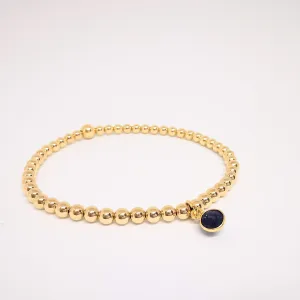 Gold Sapphire Bead Bracelet