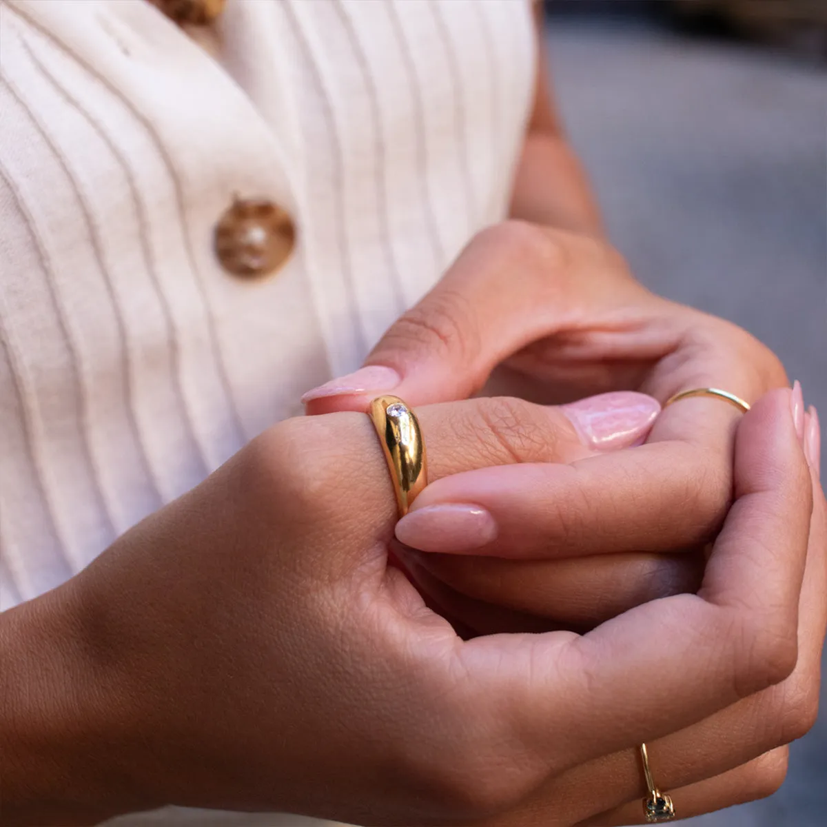 Gold Vermeil Dome Ring