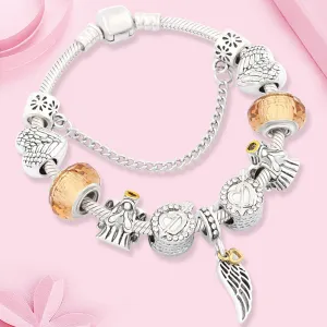 Guardian Angel with Heart & Wing Bracelet