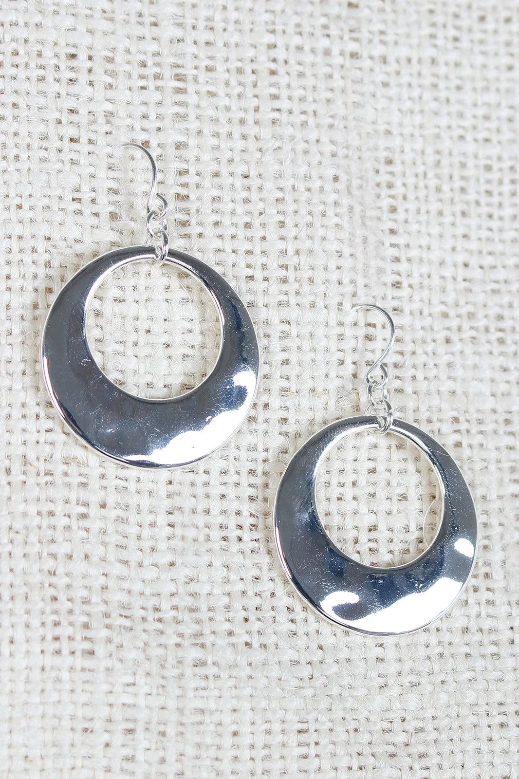 Hammered Metal Disc Earrings