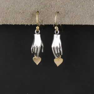 Hand and Heart Earrings