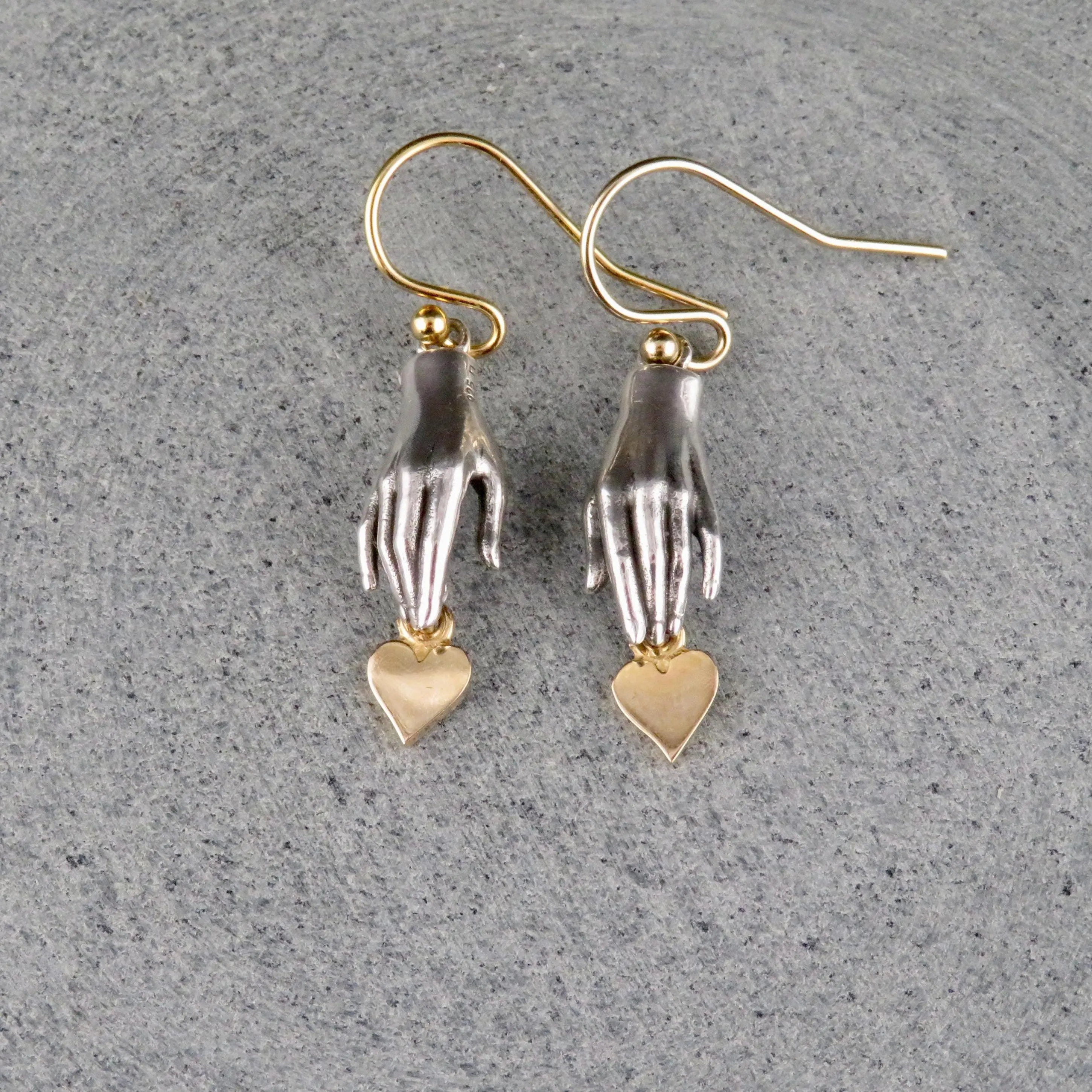 Hand and Heart Earrings