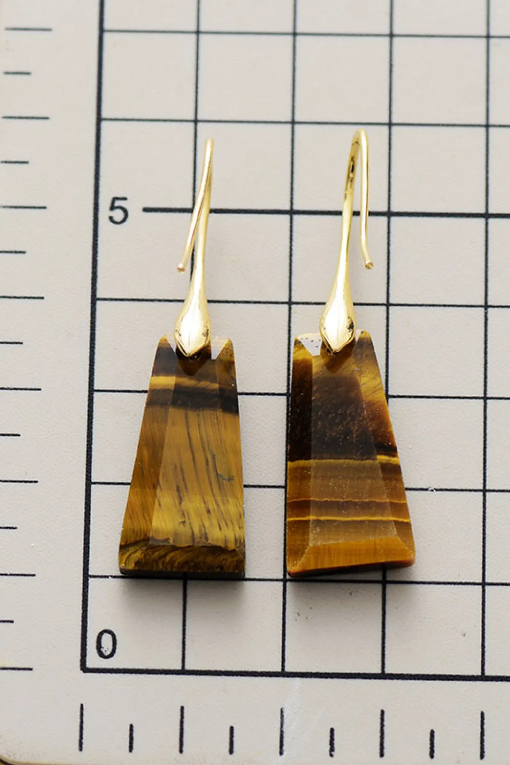 Handmade Geometrical Shape Natural Stone Dangle Earrings