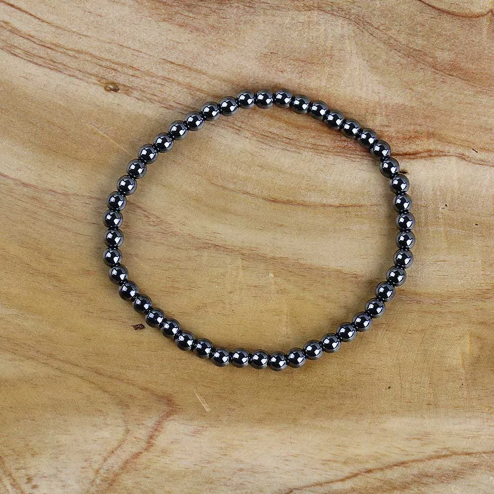 Hematite Gemstone Power Bracelet 4mm