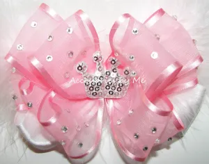 High Glitz Tiara Pageant Hair Bow