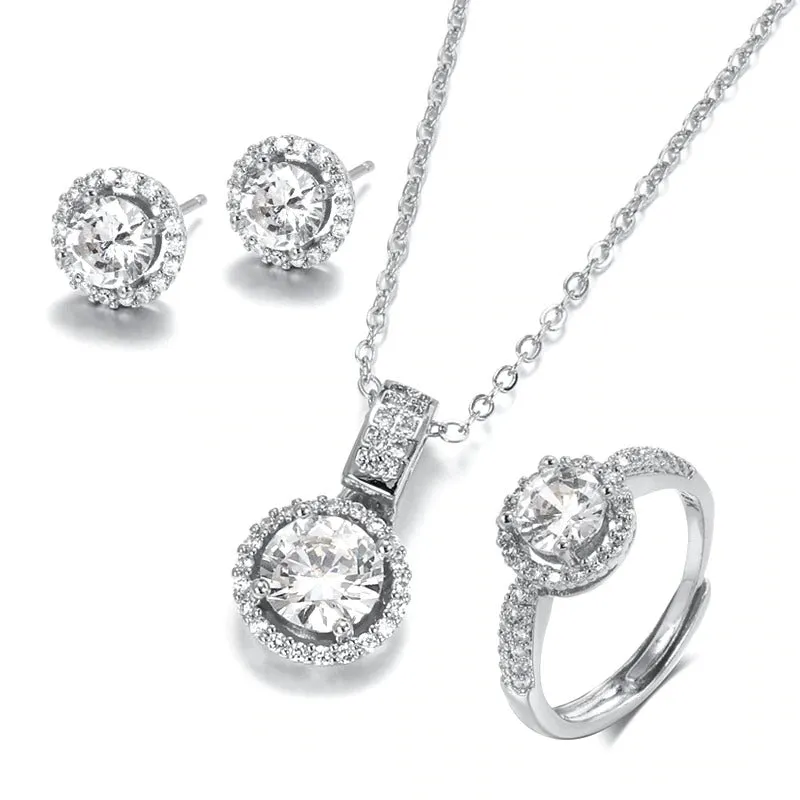 Impressive Zircon Adorned Jewelry Set