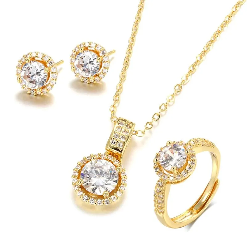 Impressive Zircon Adorned Jewelry Set