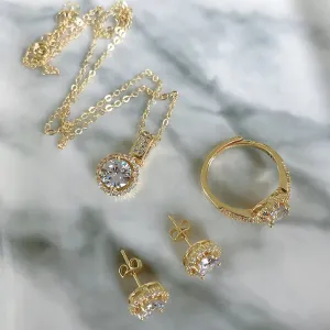 Impressive Zircon Adorned Jewelry Set