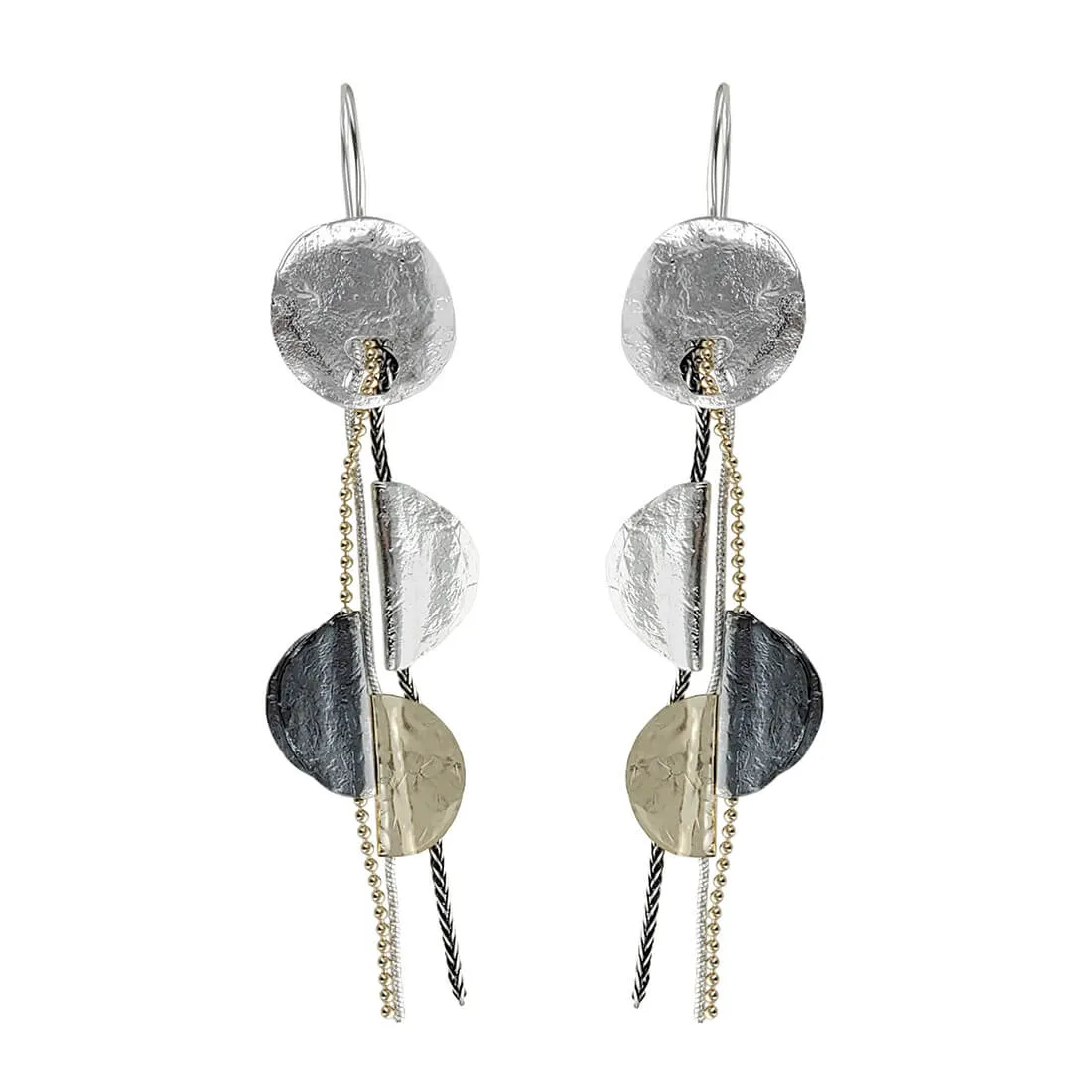 Israeli Dganit Hen Cascading Half Moon Earrings