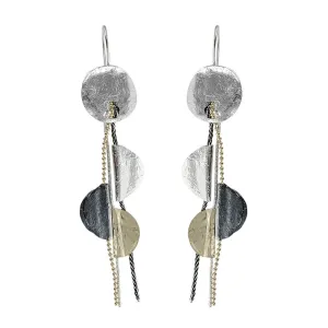 Israeli Dganit Hen Cascading Half Moon Earrings