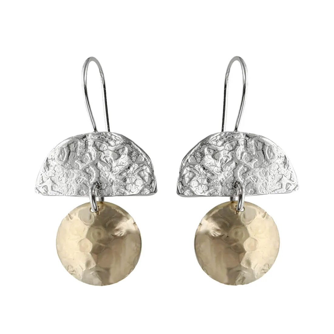 Israeli Dganit Hen Silver Gold Arch Earrings