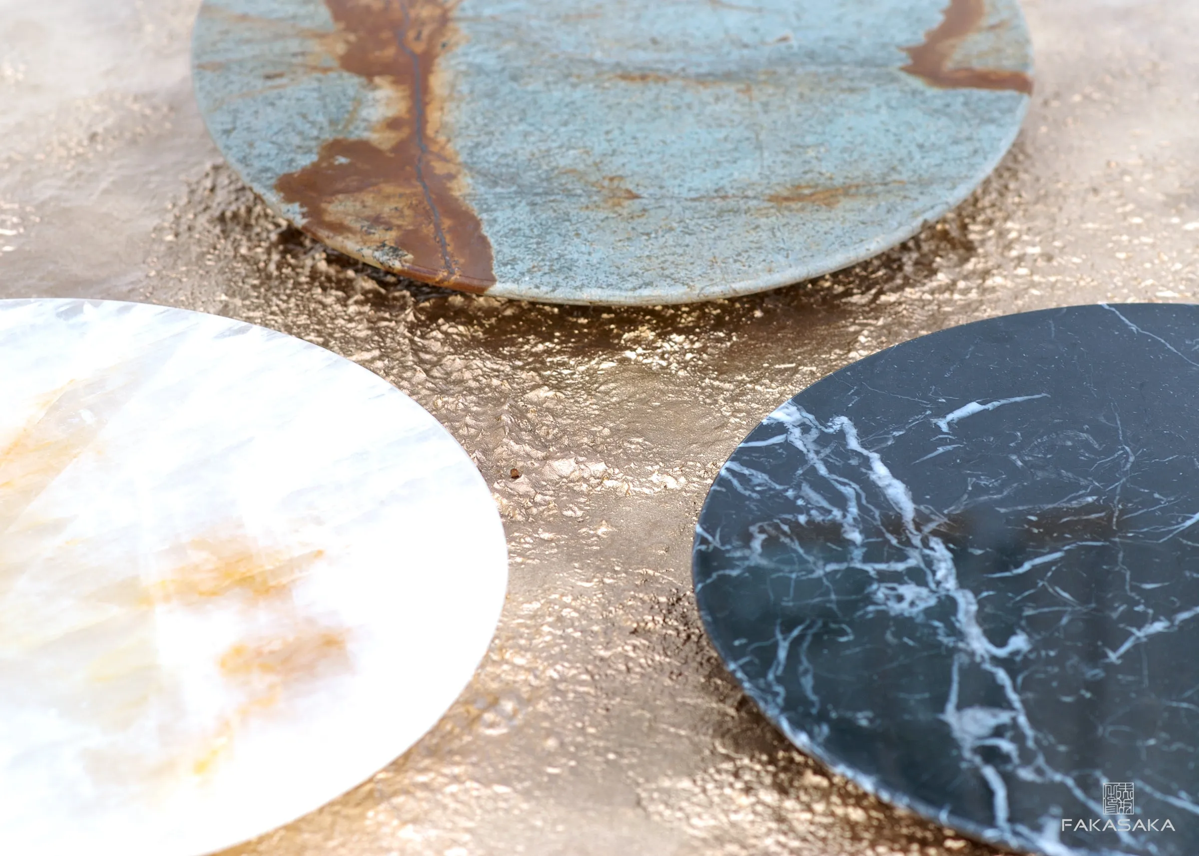 JANIS DRINK TABLE<br><br>BLUE MARE QUARTZITE<br>DARK BRONZE