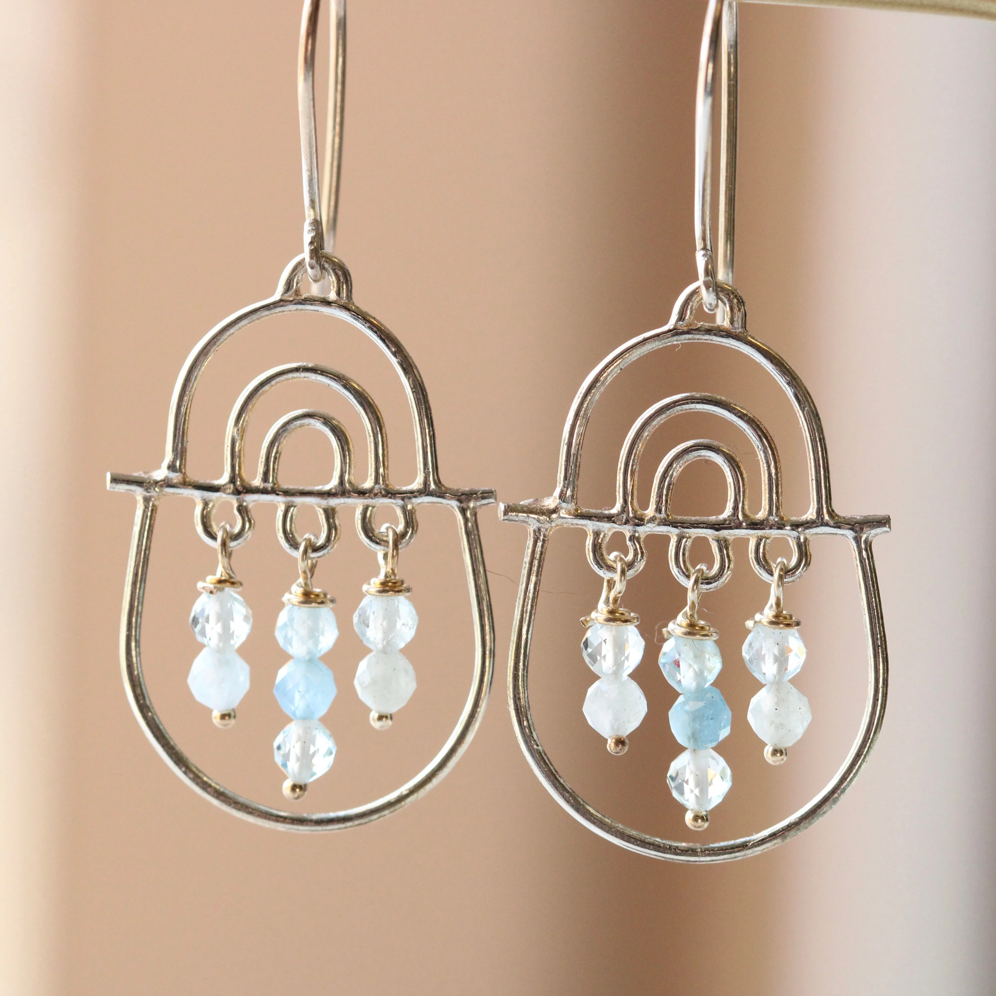 Joyful days Sterling silver and gemstone earrings.