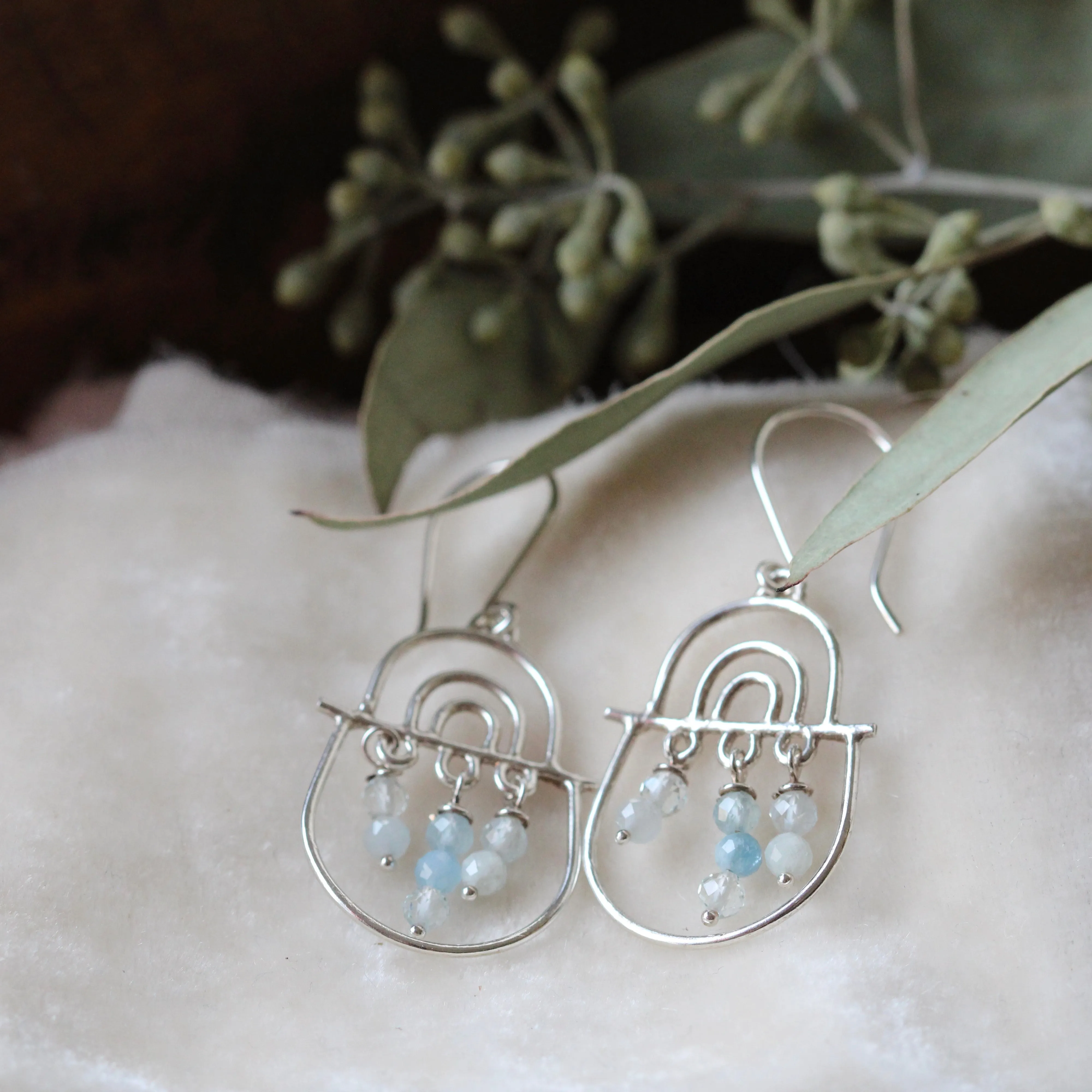 Joyful days Sterling silver and gemstone earrings.