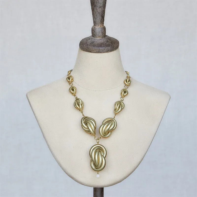 Julia Looped Necklace, Brass - Brass