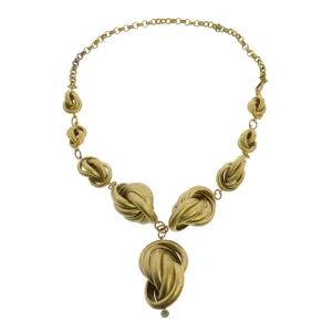 Julia Looped Necklace, Brass - Brass