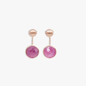 Kensington drop earrings in ruby root and 14k satin rose gold