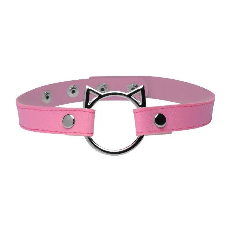 Kinky Kitty Ring Slim Choker Pink