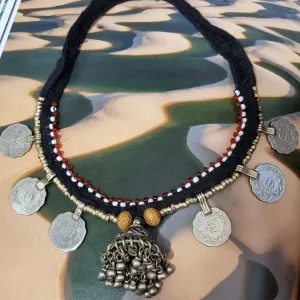 Kuchi Tribal Choker with Coins and Bell