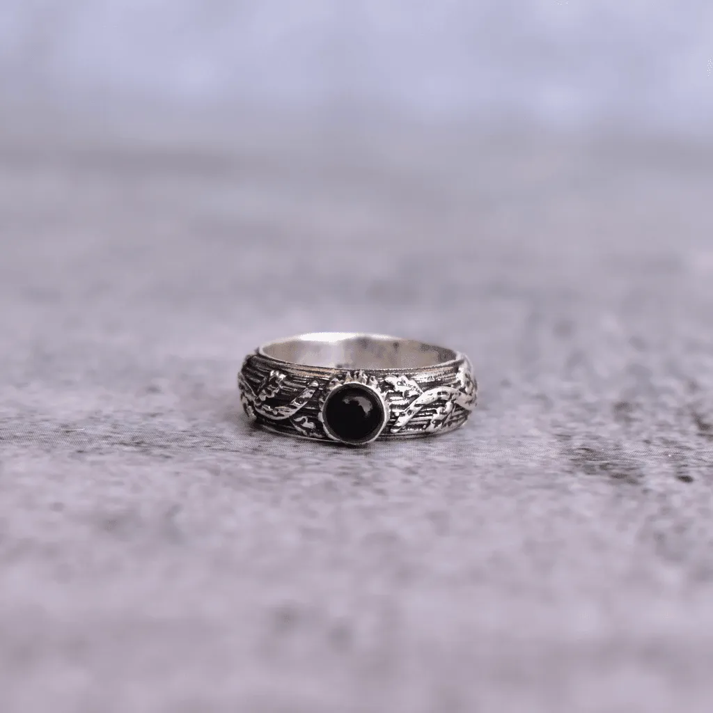 Leaf Shadow - Black Onyx Ring