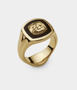 London Oak Mayflower Ring in 9ct Yellow Gold, Size R