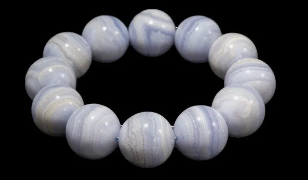 Luxury Blue Lace Agate Natural Gemstone Bracelet