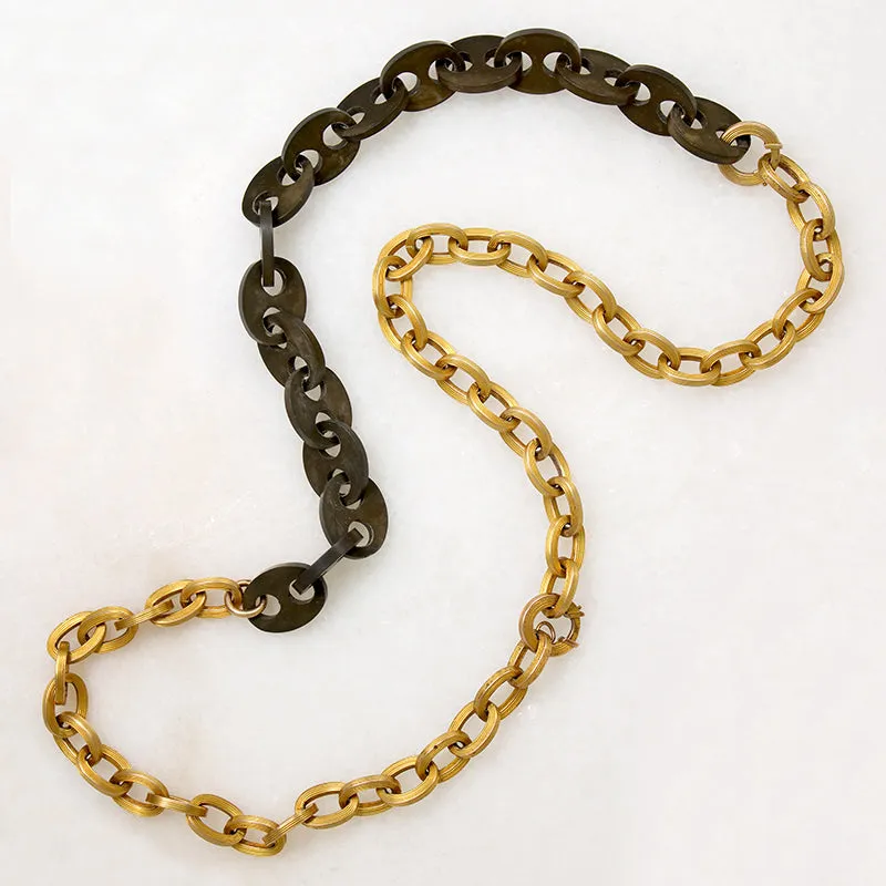 Magnificent Gold & Gutta Percha Married Chain