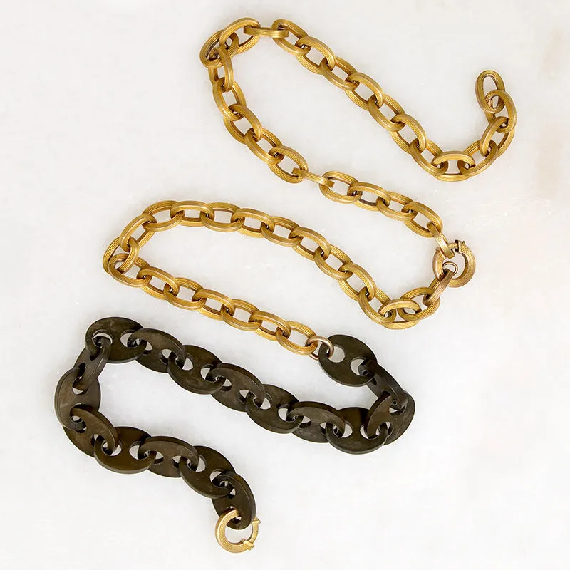 Magnificent Gold & Gutta Percha Married Chain