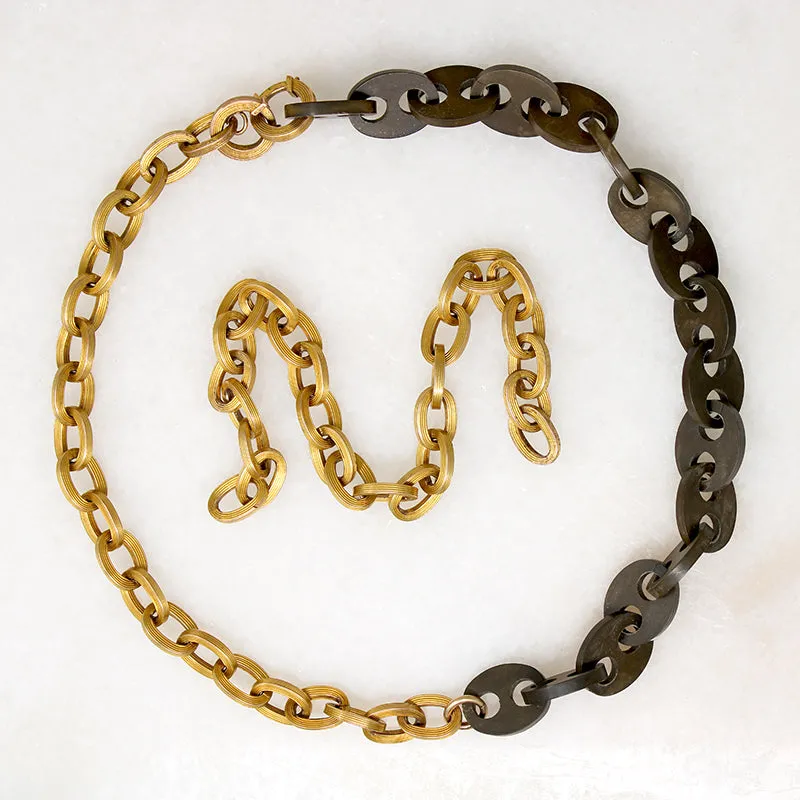 Magnificent Gold & Gutta Percha Married Chain