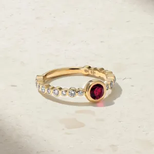 Mark Henry 18k Yellow Gold "Bubbly Crescendo Ruby and Diamond" Ring