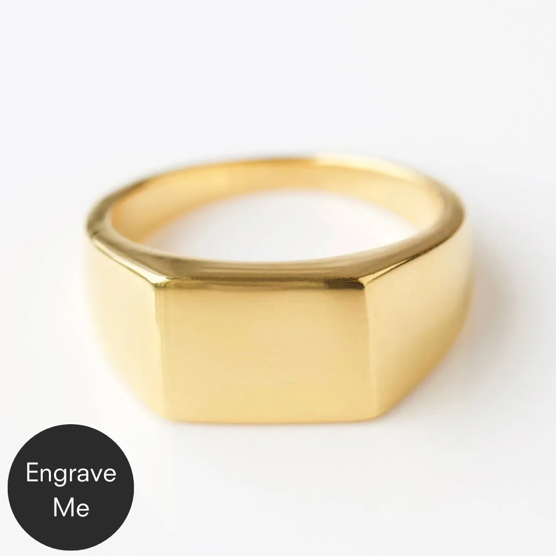 Mens Square Signet Ring