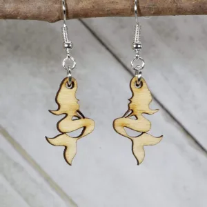 Mermaid Wooden Dangle Earrings by Cate's Concepts, LLC