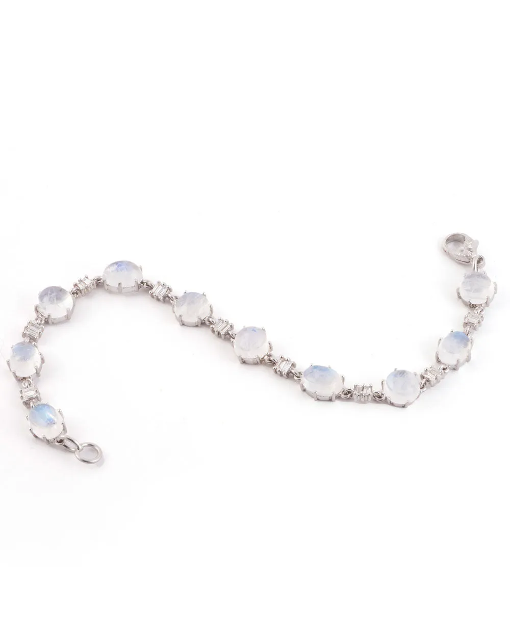 Moonstone and Diamond Tennis Bracelet