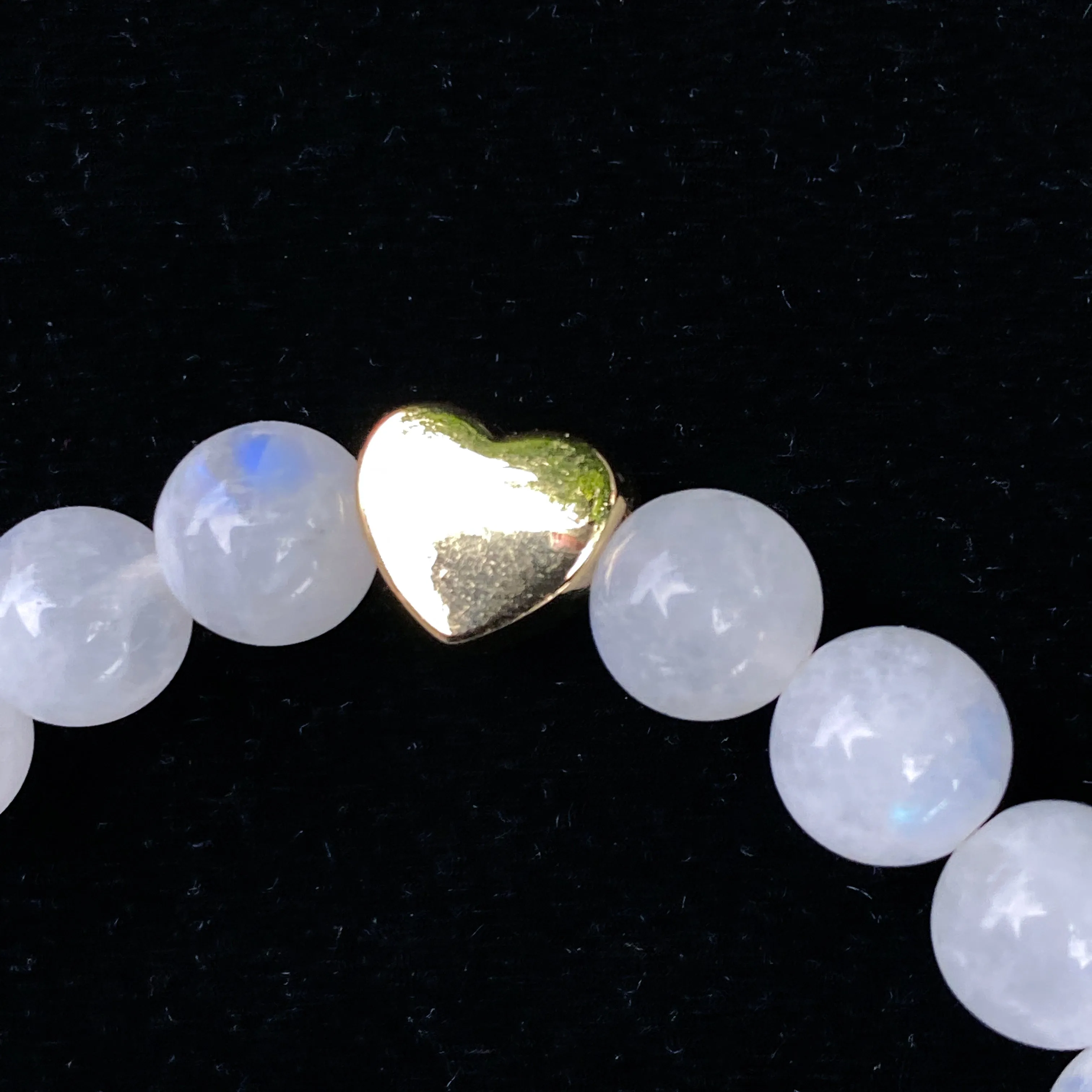 Moonstone and Heart Bracelet