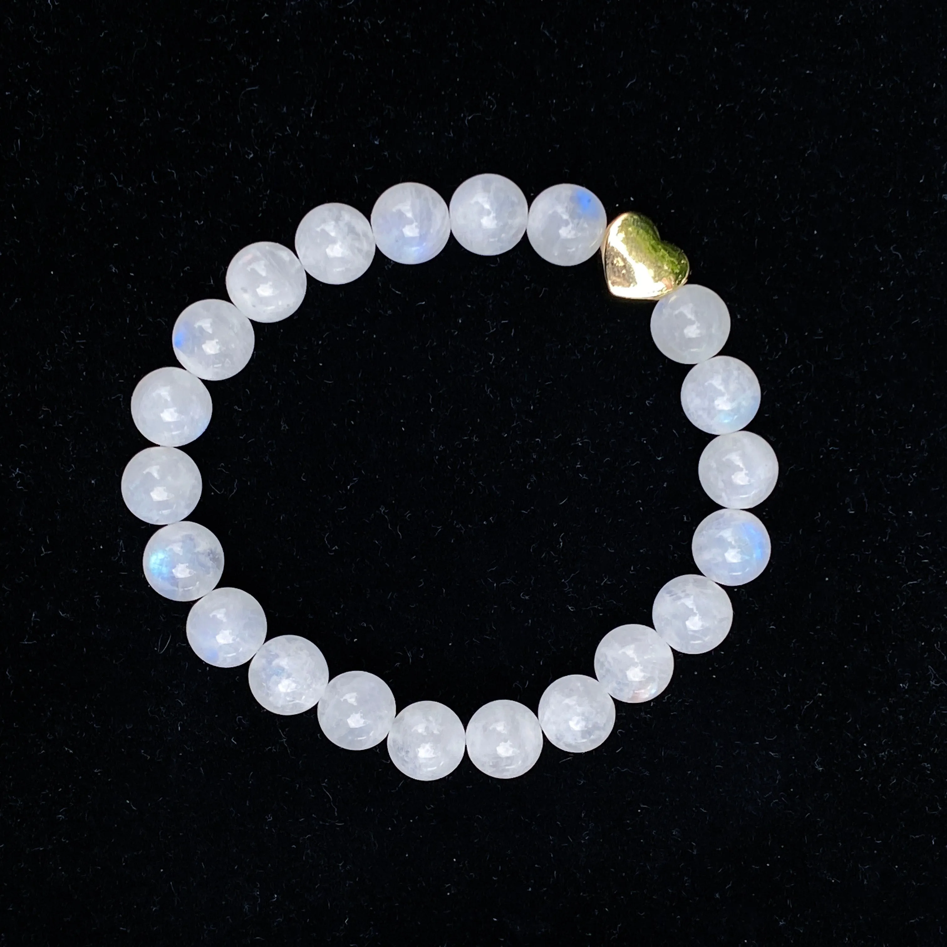 Moonstone and Heart Bracelet