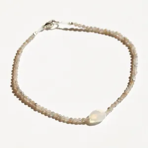 Mystic Moonstone   White Opal Bracelet No.12