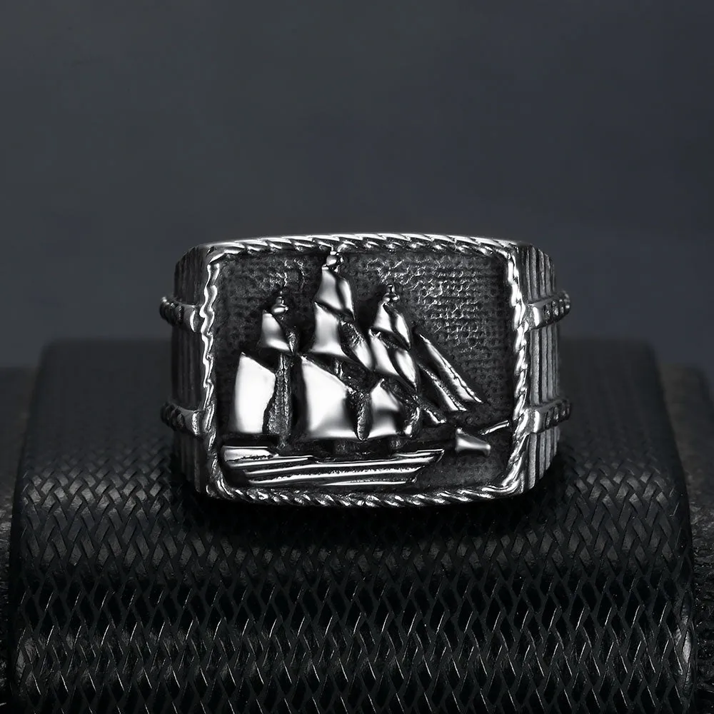 NAUTICAL SAILING BOAT CHEVALIER SIGNET RING