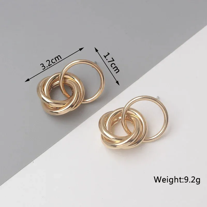 New Fashion Twist Dangle Earrings for Women Exaggerated Gold Color Metal Wrap Earrings European Ear Jewelry oorbellen