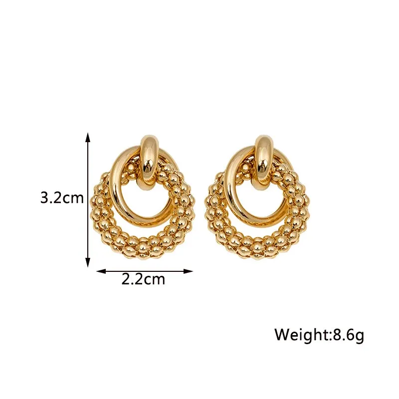 New Fashion Twist Dangle Earrings for Women Exaggerated Gold Color Metal Wrap Earrings European Ear Jewelry oorbellen