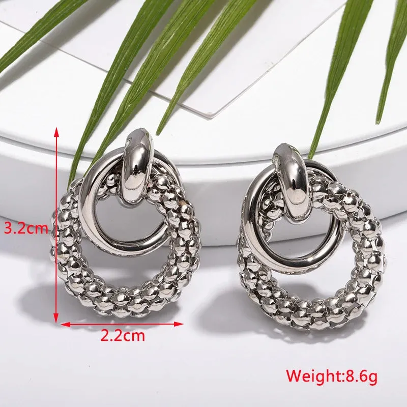 New Fashion Twist Dangle Earrings for Women Exaggerated Gold Color Metal Wrap Earrings European Ear Jewelry oorbellen