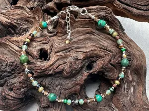 Old World Jasper Gemstone Beaded Anklet