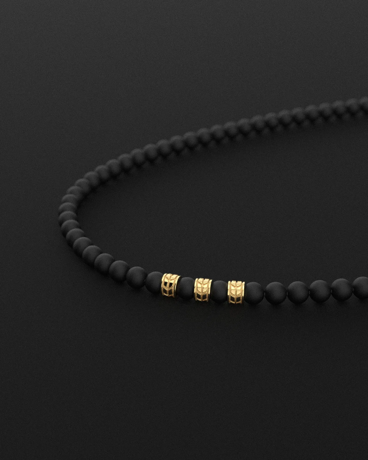 Onyx Matte Necklace 8mm | Royale