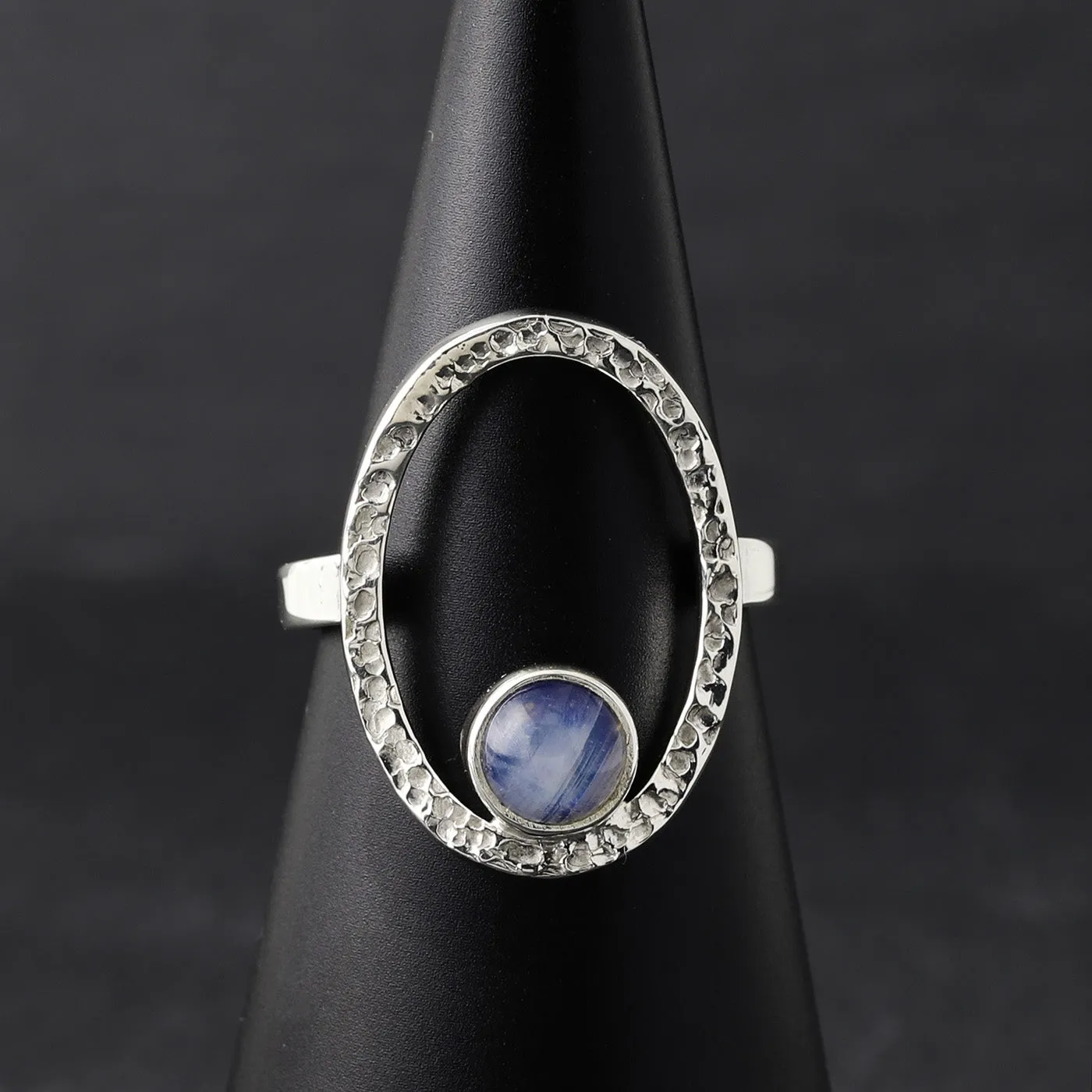 Oval Sterling Silver and Moonstone Ring