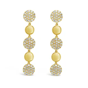 Pave Diamond Disc Dangle Earrings