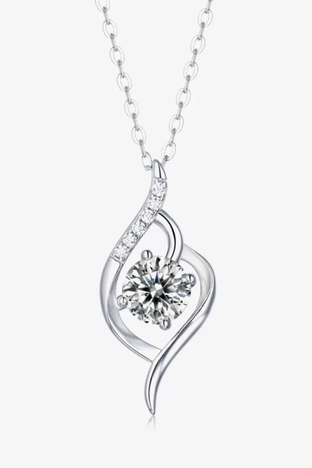 Platinum-Plated 1 Carat Moissanite Pendant Necklace