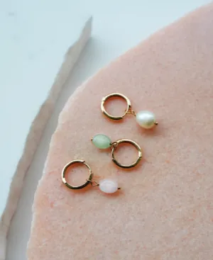 Quartz Single Earring Pink